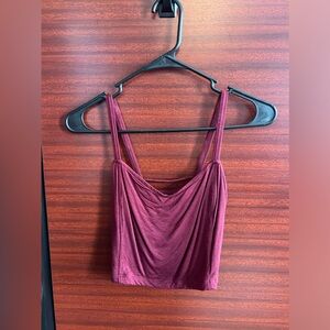 Elegant Burgundy Women's Crop Top